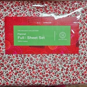 Martha Stewart Holiday Collection Full Size Flannel Sheet NWT
